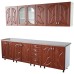 Bucatarie Zebra 260 cm din MDF Cedru frunza cu blat termoizolant gri